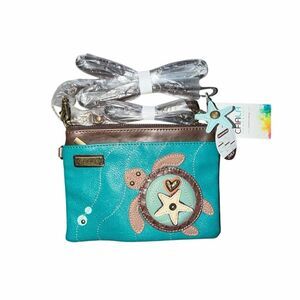 Chala Sea Turtle Mini Crossbody Handbag, Faux Leather, Adjustable Strap 8.5 x 6